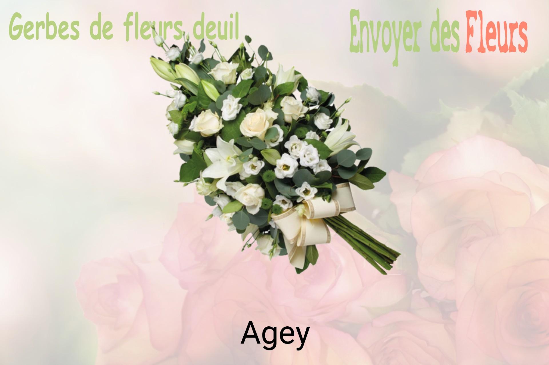 Gerbe de fleurs de deuil livrée à Agey